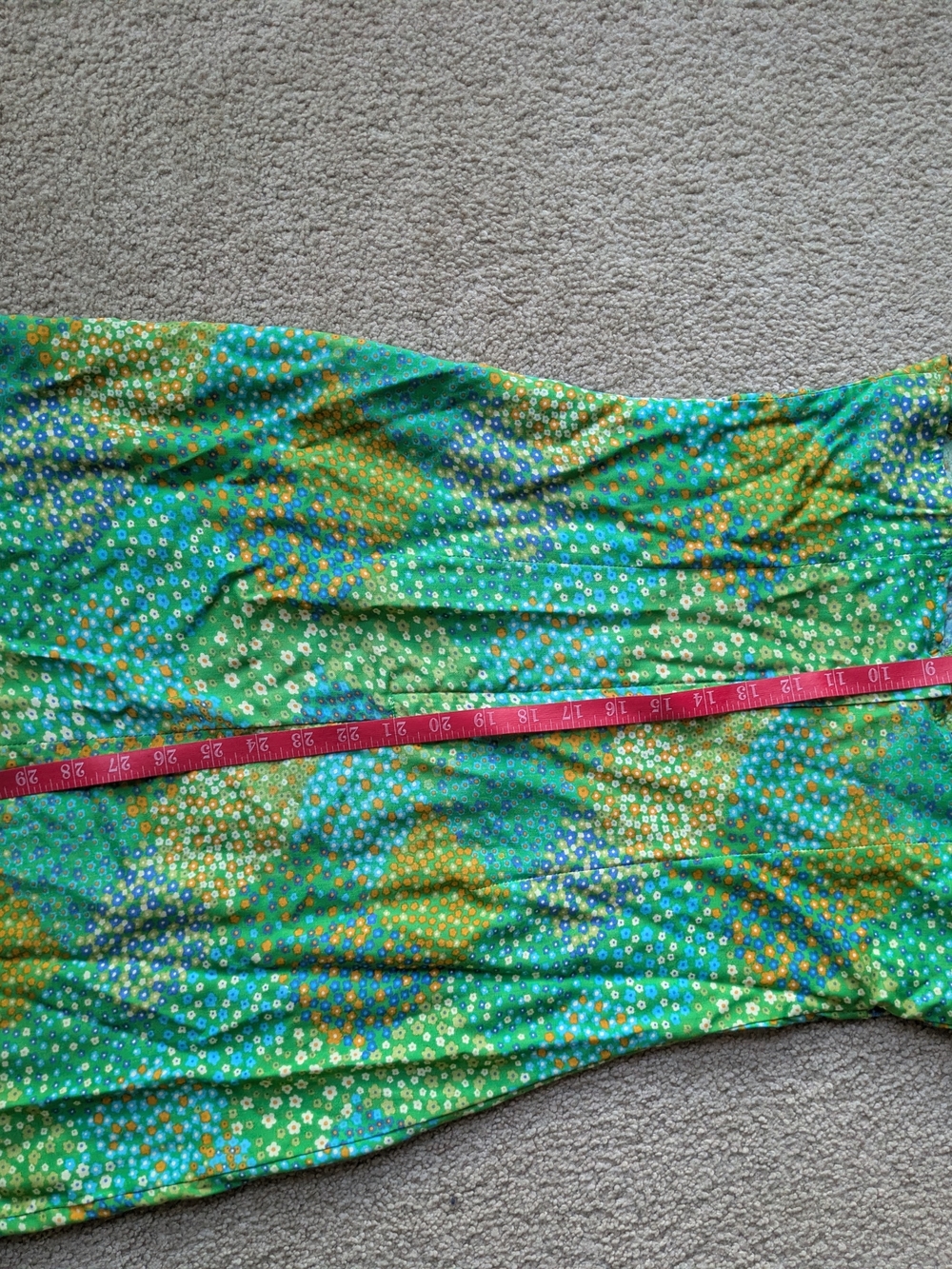 Aqua Blues Spring Summer Vintage Green Floral Mini Sundress - Picture 9 of 9